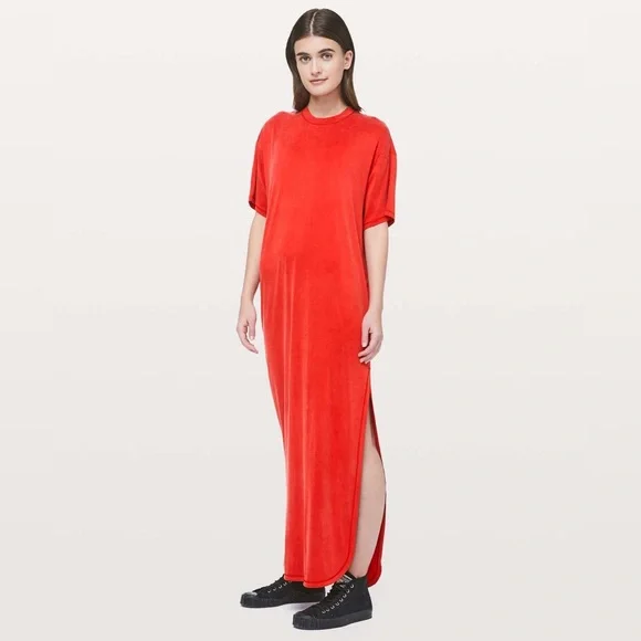 lululemon red dress lululemon 2-in-1 Maxi Dress - Size XXS